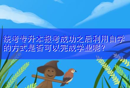 統(tǒng)考專升本報考成功之后利用自學(xué)的方式是否可以完成學(xué)業(yè)呢？