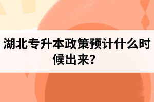 湖北專升本政策預計什么時候出來？報名前需要做好哪些事情？