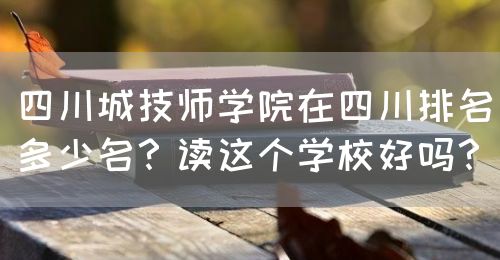 四川城技師學院在四川排名多少名？讀這個學校好嗎？(圖1)
