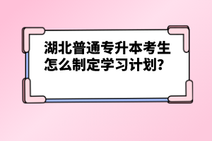 湖北普通專(zhuān)升本考生怎么制定學(xué)習(xí)計(jì)劃？