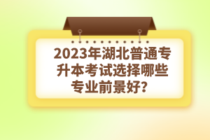 2023年湖北普通專升本考試選擇哪些專業(yè)前景好？