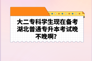 大二?？茖W(xué)生現(xiàn)在備考湖北普通專升本考試晚不晚啊？