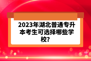 2023年湖北普通專升本考生可選擇哪些學(xué)校？