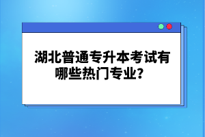 湖北普通專升本考試有哪些熱門專業(yè)？